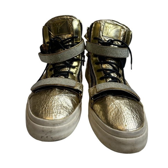 Giuseppe Zanotti gold Metallic Leather High-Top Sneakers ($1,090) main image 8
